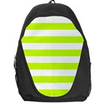 Horizontal Stripes - White and Fluorescent Yellow Backpack Bag