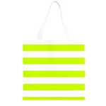 Horizontal Stripes - White and Fluorescent Yellow Grocery Light Tote Bag
