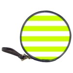 Horizontal Stripes - White and Fluorescent Yellow Classic 20-CD Wallet