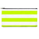 Horizontal Stripes - White and Fluorescent Yellow Pencil Case