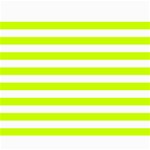 Horizontal Stripes - White and Fluorescent Yellow Collage 8  x 10 