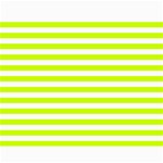 Horizontal Stripes - White and Fluorescent Yellow Collage 11  x 14 