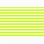 Horizontal Stripes - White and Fluorescent Yellow Collage 12  x 18 