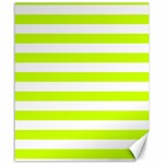 Horizontal Stripes - White and Fluorescent Yellow Canvas 20  x 24 