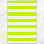 Horizontal Stripes - White and Fluorescent Yellow Canvas 20  x 30 