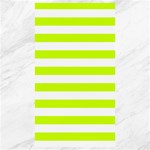 Horizontal Stripes - White and Fluorescent Yellow Canvas 40  x 72 