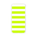 Horizontal Stripes - White and Fluorescent Yellow Apple iPhone 6/6S Silicone Case (Transparent)