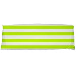 Horizontal Stripes - White and Fluorescent Yellow Body Pillow Case (Dakimakura) (One Side)