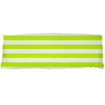 Horizontal Stripes - White and Fluorescent Yellow Body Pillow Case Dakimakura (Two Sides)