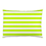 Horizontal Stripes - White and Fluorescent Yellow Pillow Case (One Side)