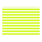 Horizontal Stripes - White and Fluorescent Yellow Double Sided Flano Blanket (Mini)