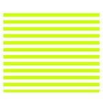 Horizontal Stripes - White and Fluorescent Yellow Double Sided Flano Blanket (Small)