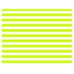 Horizontal Stripes - White and Fluorescent Yellow Double Sided Flano Blanket (Medium)
