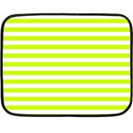 Horizontal Stripes - White and Fluorescent Yellow Fleece Blanket (Mini)