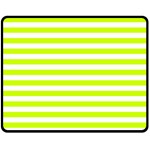 Horizontal Stripes - White and Fluorescent Yellow Fleece Blanket (Medium) (One Side)