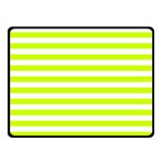 Horizontal Stripes - White and Fluorescent Yellow Fleece Blanket (Small) (One Side)