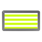 Horizontal Stripes - White and Fluorescent Yellow Memory Card Reader (Mini)
