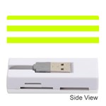 Horizontal Stripes - White and Fluorescent Yellow Memory Card Reader (Stick)