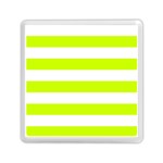 Horizontal Stripes - White and Fluorescent Yellow Memory Card Reader with Storage (Square)