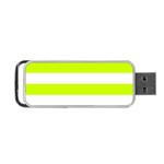 Horizontal Stripes - White and Fluorescent Yellow Portable USB Flash (Two Sides)