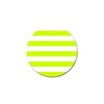 Horizontal Stripes - White and Fluorescent Yellow Golf Ball Marker (10 pack)