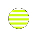 Horizontal Stripes - White and Fluorescent Yellow Hat Clip Ball Marker (4 pack)