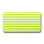 Horizontal Stripes - White and Fluorescent Yellow Medium Bar Mat