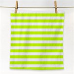 Horizontal Stripes - White and Fluorescent Yellow Face Towel
