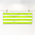 Horizontal Stripes - White and Fluorescent Yellow Hand Towel
