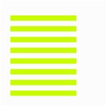 Horizontal Stripes - White and Fluorescent Yellow Small Garden Flag (Two Sides)