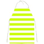 Horizontal Stripes - White and Fluorescent Yellow Full Print Apron