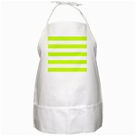 Horizontal Stripes - White and Fluorescent Yellow BBQ Apron