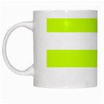 Horizontal Stripes - White and Fluorescent Yellow White Mug