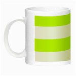 Horizontal Stripes - White and Fluorescent Yellow Night Luminous Mug
