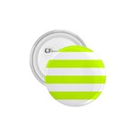 Horizontal Stripes - White and Fluorescent Yellow 1.75  Button