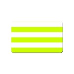 Horizontal Stripes - White and Fluorescent Yellow Magnet (Name Card)