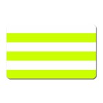 Horizontal Stripes - White and Fluorescent Yellow Magnet (Rectangular)