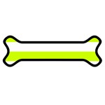 Horizontal Stripes - White and Fluorescent Yellow Magnet (Dog Bone)