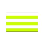 Horizontal Stripes - White and Fluorescent Yellow Sticker Rectangular (100 pack)