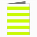 Horizontal Stripes - White and Fluorescent Yellow Greeting Cards (Pkg of 8)