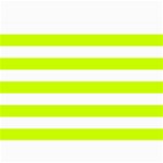 Horizontal Stripes - White and Fluorescent Yellow 5  x 7  Photo Cards