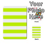 Horizontal Stripes - White and Fluorescent Yellow Multi-purpose Cards (Rectangle)