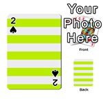 Horizontal Stripes - White and Fluorescent Yellow Playing Cards 54 Designs