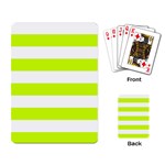 Horizontal Stripes - White and Fluorescent Yellow Playing Cards Single Design