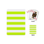 Horizontal Stripes - White and Fluorescent Yellow Playing Cards (Mini)