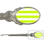 Horizontal Stripes - White and Fluorescent Yellow Letter Opener