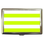 Horizontal Stripes - White and Fluorescent Yellow Cigarette Money Case