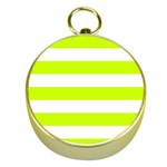Horizontal Stripes - White and Fluorescent Yellow Gold Compass