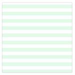 Horizontal Stripes - White and Pale Green Large Satin Scarf (Square)