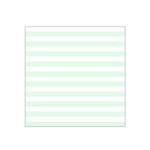 Horizontal Stripes - White and Pale Green Satin Bandana Scarf